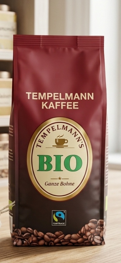 Bio Kaffee Tempelmann 1000g ganze Bohne